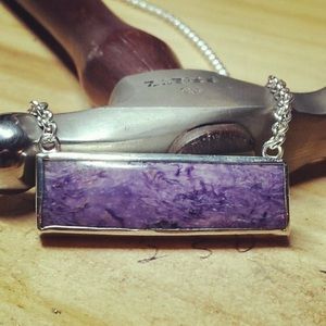 Charoite Bar Pendant set